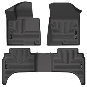 Hyundai Santa Cruz Floor Liners - Front + Second Seat - Husky Liners - WeatherBeater - Black - 2022+